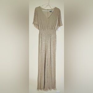 1 STATE- Formal Gold Maxi Jumpsuit